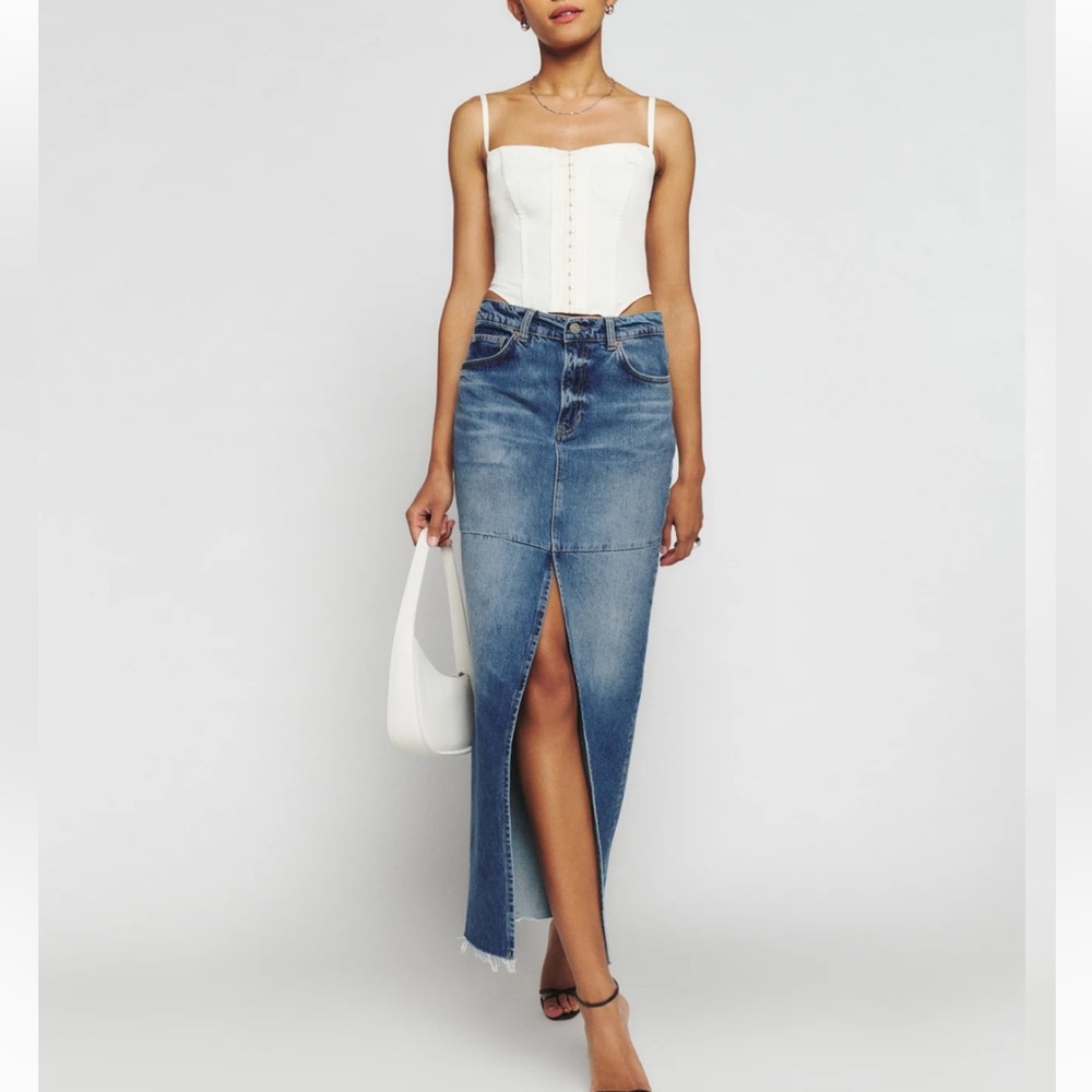 Reformation Tazz Maxi Denim Skirt (sz 27)